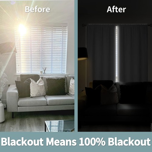 BGment White Blackout Curtains for Bedroom 63 Inch Long - Thermal Insulated B - Picture 3 of 8