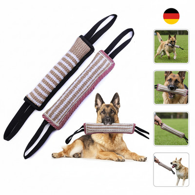 2 Stück Beisswurst für Hunde, Jute Beisswurst Training mit 2 Griff, Tauziehen un