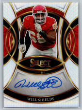 Will Shields 2025 Panini Select Signatures Silver Prizm Auto SP-WSS Chiefs