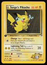 LP! Lt. Surge's Pikachu 081/132 Gym Heroes 1st Edition