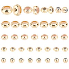 PH PandaHall 48pcs 14K Gold Slider Beads, 4 Sizes Stopper Beads Brass Spacer ...