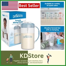 Dr. Brown  s 36 oz Baby Formula Mixing Pitcher with No Drip Spout - BPA-Free Blue