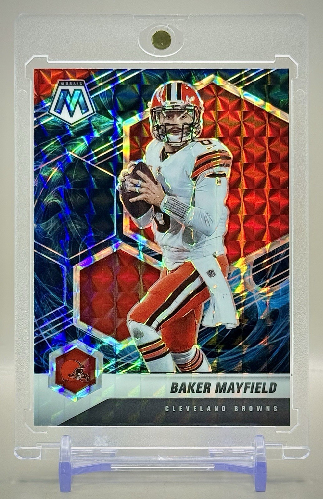 Baker Mayfield 2021 Panini Mosaic #52 Genesis Prizm SSP CASE HIT!