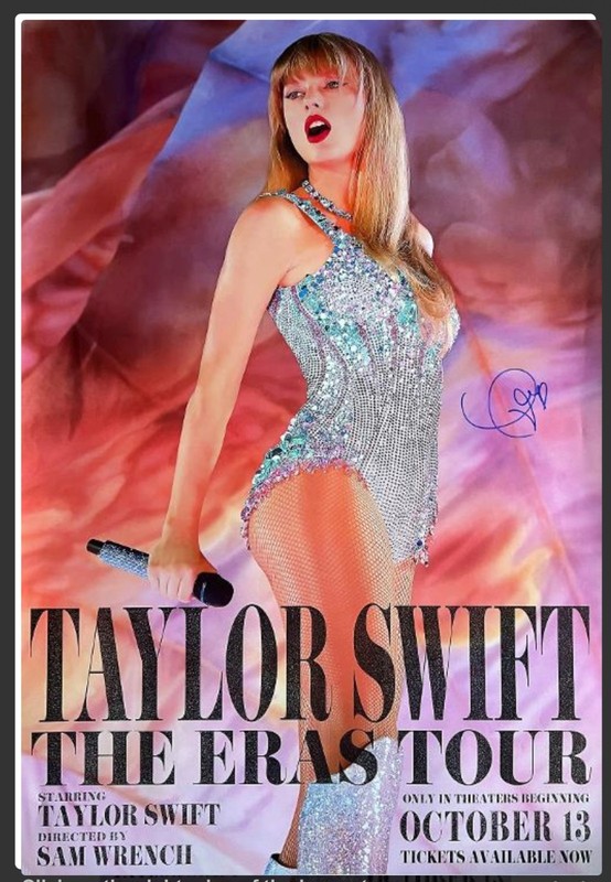 Taylor Swift Eras Tour FULL SIZE Movie Poster SIGNED w/COA