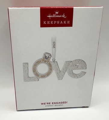 Hallmark Keepsake We re Engaged Love Valentines Ornament 2023 NEW