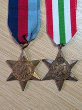 Original full-sized WW2 medals: 1939/45 Star and Italy Star