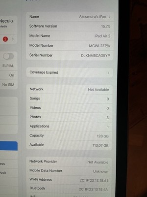Apple iPad Air 2 iPad Air Serie Tablet 128 GB iOS Herstellernr. MGWL2ZP/A