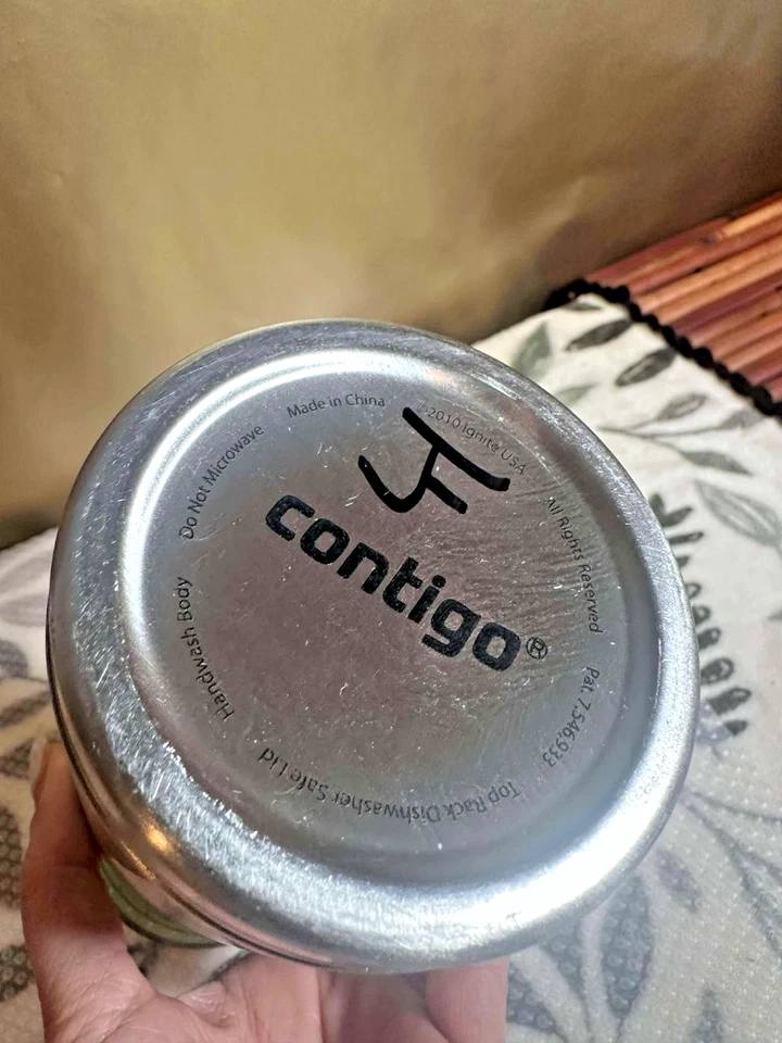 Tazas de viaje deportivas de acero inoxidable Contigo AUTOSEAL - verde a prueba de fugas 14 oz Foto 2 de 4