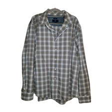 Egara Non Iron Plaid Long Sleeve Button Up Dress Shirt Men  s Size XXL