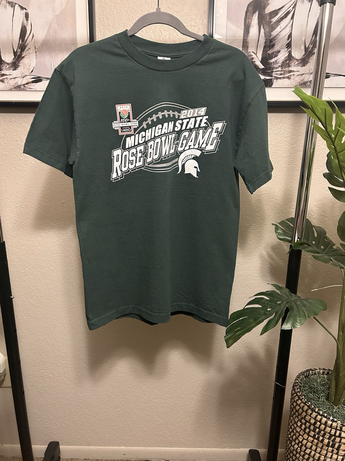 Michigan State 2014 Rose Bowl Champions Green T-Shirt Men's Medium