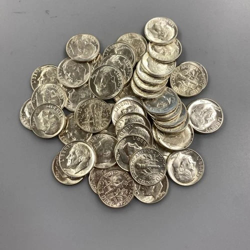 50 1946 P BU US 90% Silver Roosevelt 10c L23882