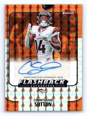 2025 Finest #FBA-CS Courtland Sutton Flashback Auto Orange Geometric #/25
