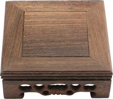Soporte de exhibición de madera con base de madera artesanal tradicional pedestal oriental de forma cuadrada