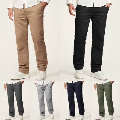 Herren Chino Hose Straight Fit Stretch Elastisch Casual Stoffhose NEU