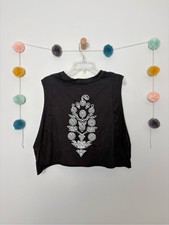 Free People Movement Black  White Logo Tank