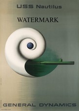 Erik Nitsche 1955 General Dynamics Poster USS Nautilus Atomic Sub 17x22 REPRO