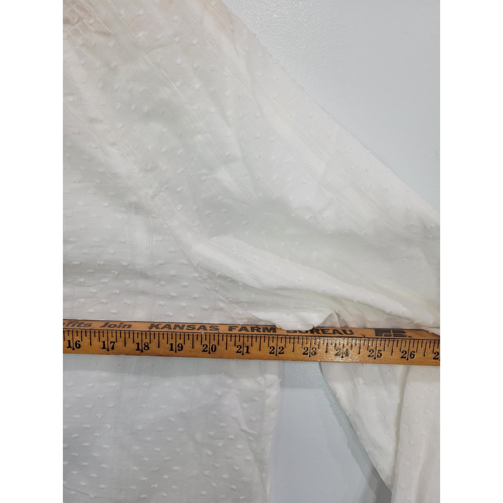 Talbots White Textured Dot Button Front Long Slee… - image 6