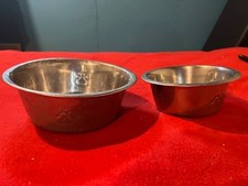 Bundle of 2 Stainless Steel Pet Bowls   Medium  Small Sizes
