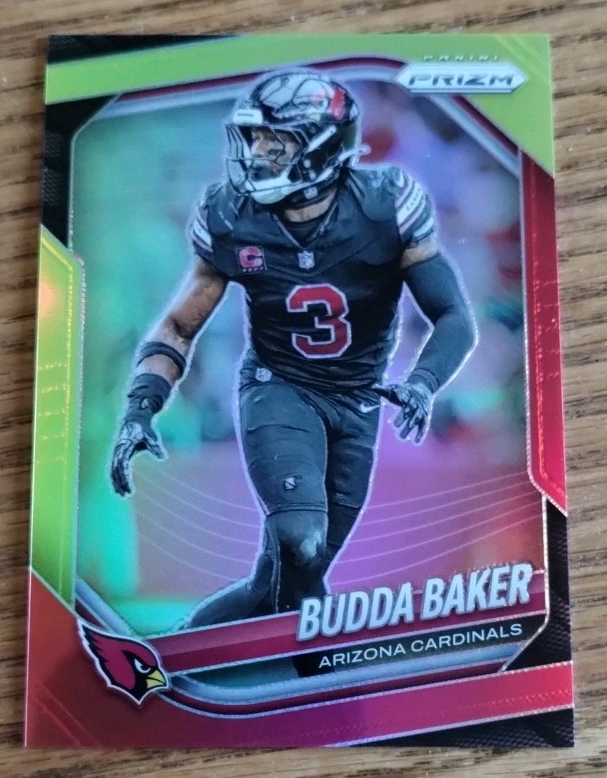 2025 Panini Prizm - Budda Baker #125 Red & Yellow Prizm /44