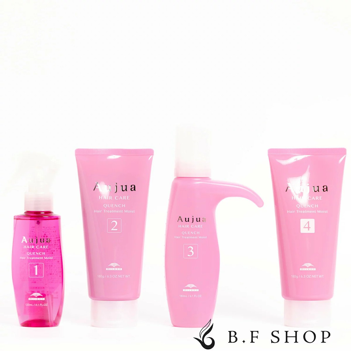 Milbon Aujua QUENCH Moist 4-Step Salon Treatment System Set (Japan