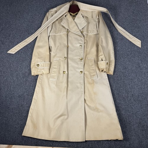 Vintage CELINE Paris Trench Coat Made in France Carriage Logo Gold Buttons