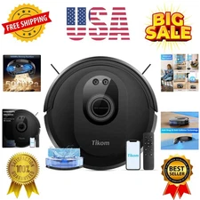 Robot Vacuum and Mop Combo, 5000Pa Robotic Vacuum Cleaner, 150 Min Max, App &...