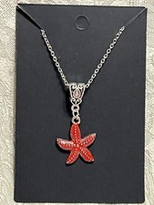 Starfish Beach Whimsical Charm Pendant Silver Fashion Boho Necklace 18