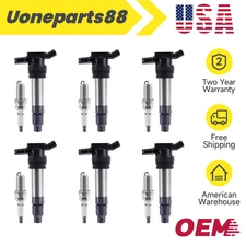 6x Ignition Coil & Spark Plug for Volvo S60 S80 XC70 XC90 Land Rover 3.2L UF594