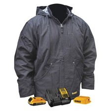 DEWALT DCHJ076ABD1-L Heated Jacket,L,Mens,Black 492U33