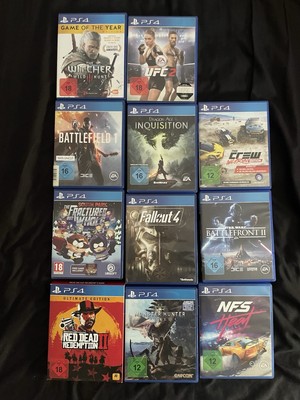  ️ 11x PS4 Spiele (teilweise FSK 18)   u.a. Witcher 3, Red Dead 2, Fallout 4