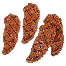 4pcs Realistic Fake Steak Models: Mini Fake Cooked Roast Beef Meat Model Deco...