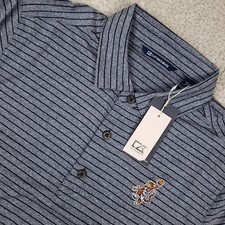 Auburn Tigers Shirt Mens M NCAA Basektball Logo Polo Performance Striped Golf