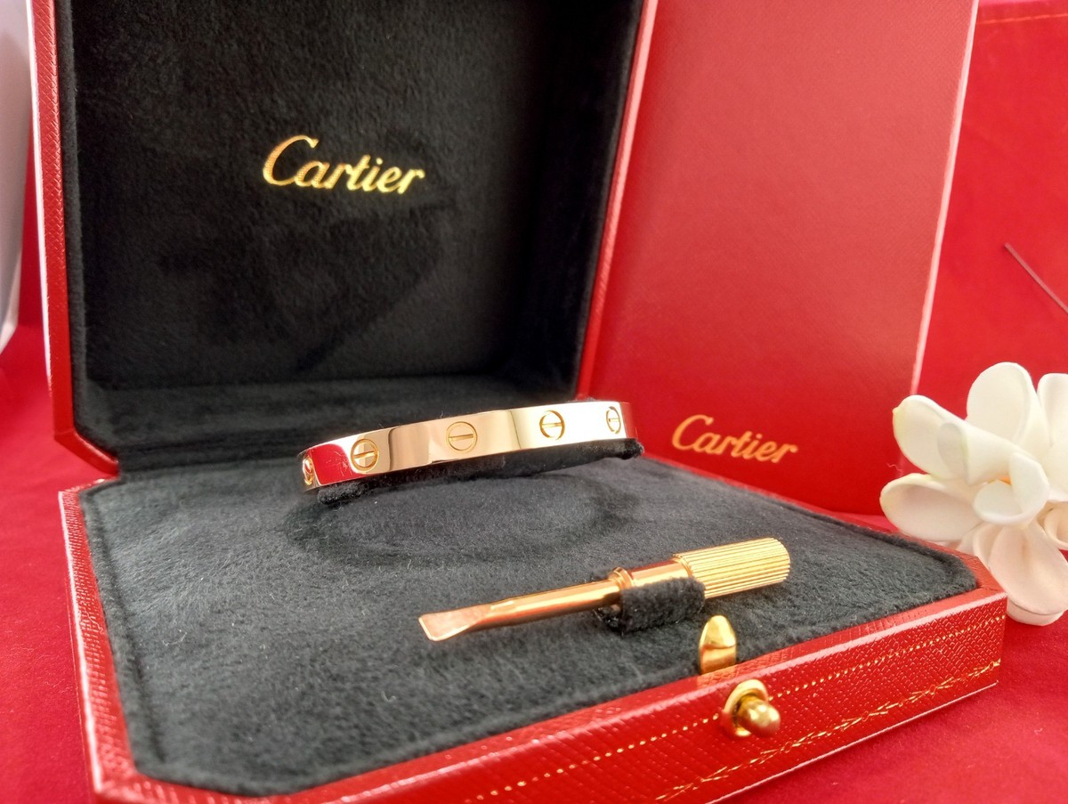 CARTIER LOVE CLASSIC BRACELET 18K ROSE GOLD NEW VER SIZE 16 W/ BOX