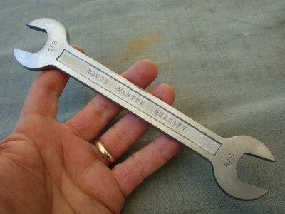 Wards Master Quality Double Open End Wrench 3/4 x 7/8  Alloy Steel USA