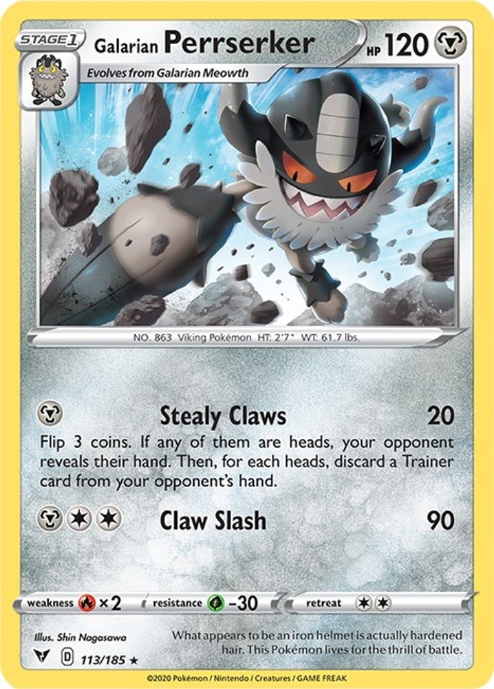 Pokemon Galarian Perrserker [SWSH04: Vivid Voltage - 113/185]