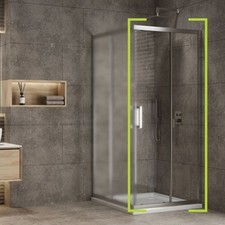T&uuml;rseite Duschkabine Eckig Nische Dafne Kristall 6 mm 75 cm transparent