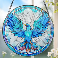 Stunning Phoenix Stained Glass Suncatcher Unique Window Hanging Decor Gift