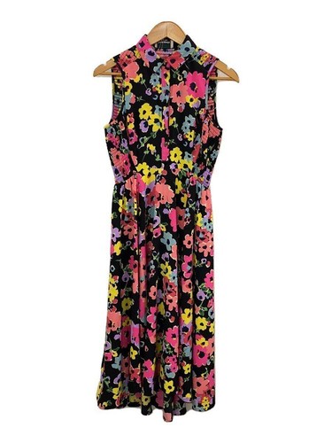 ABITO KATE SPADE NEW YORK ALTRO 2 POLIESTERE NERO FANTASIA FIORI OUMU1199 Usato