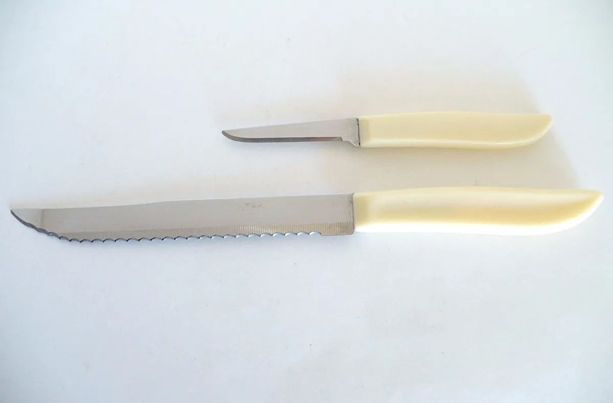 Vintage Quikut 2 pc Stainless Steel Kitchen & Perry Knife Set