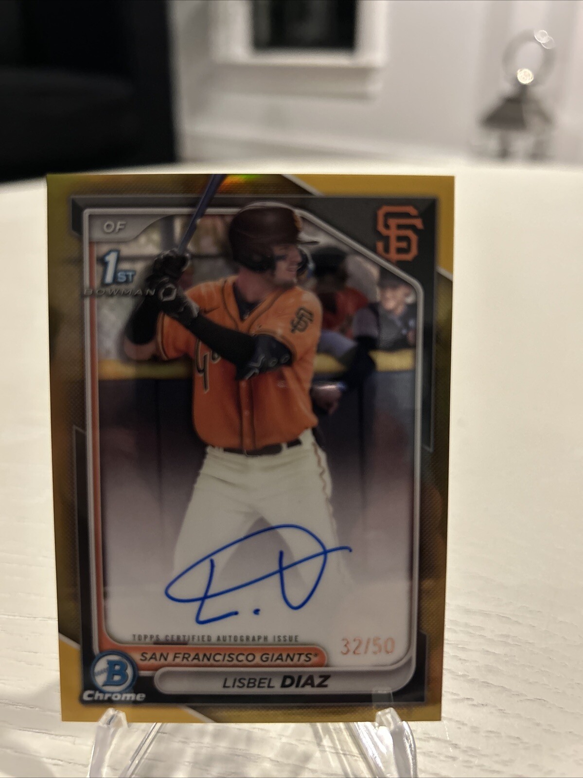 2024 Bowman Chrome Lisbel Diaz Auto /50 True Gold 1st Bowman Giants
