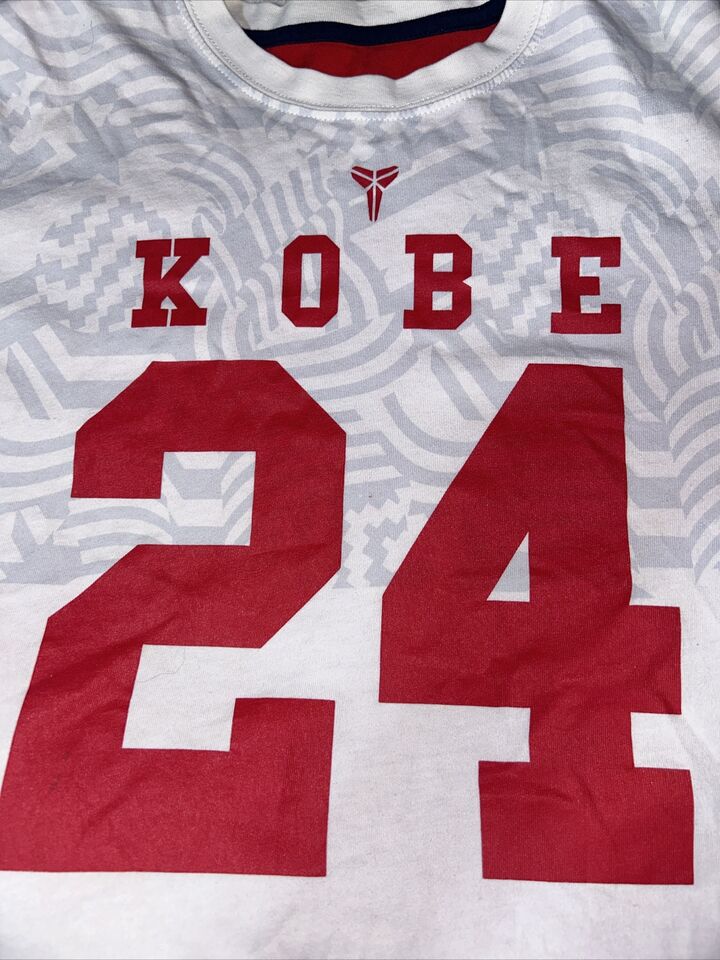 Nike USA Olympics Kobe Bryant T Shirt #24 Mamba 2012 Red White Red Sz M ...