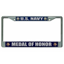 navy medal of honor military seal logo chrome license plate made in usa