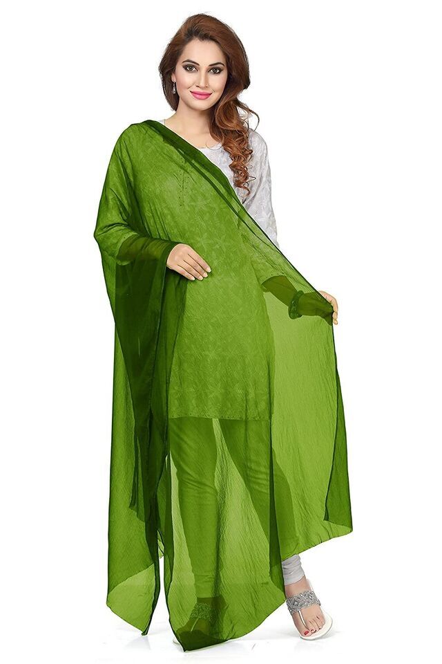 Sciarpa Stola Chiffon Dupatta Fatta A Mano Lunga Chunni - Foto 3