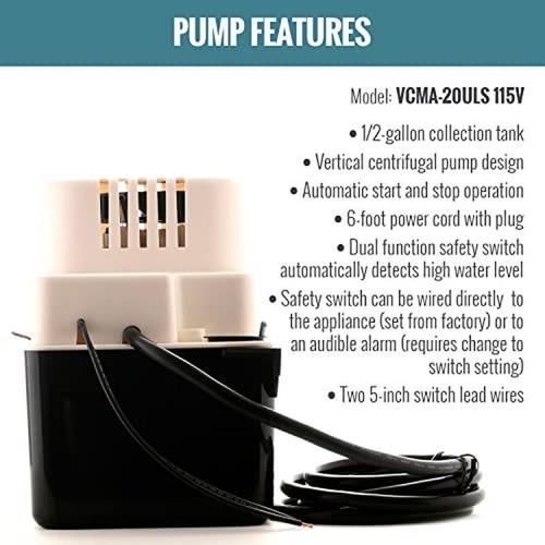 New Automatic Condensate Pump 80 GPH W/ Safety Switch Dehumidifier HVAC Furnace - Picture 4 of 7