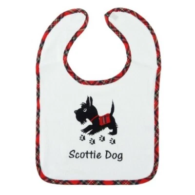 GLEN APPIN Schottisches besticktes Tartan Scottie Hundelätzchen Baby Kinder Neu