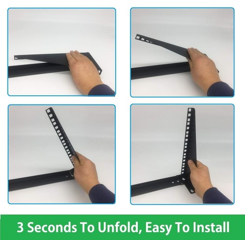 6U Folding 19 Inches Cold Rolled Steel Wall Mountable Simple Vertical Rack an... - Picture 7 of 7