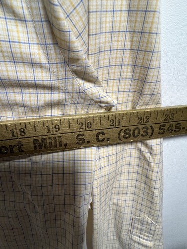 Brooks Brothers Shirt Mens Small Button Down Yellow Blue Plaid Dress Collared - Picture 6 of 7