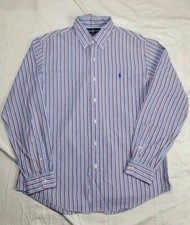 Ralph Lauren Custom Fit Long Sleeve Men's Size Large Button Down Striped