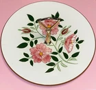 Vtg Stangl Wild Rose Tidbit Plate Pottery 10” Serving Dish Handle Pink Floral 🌸