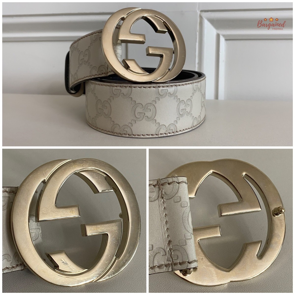 美品 GUCCI クリーム色 ベルト サイズ80-32 美品 GUCCI クリーム色 ベルト サイズ80-32 メンズ